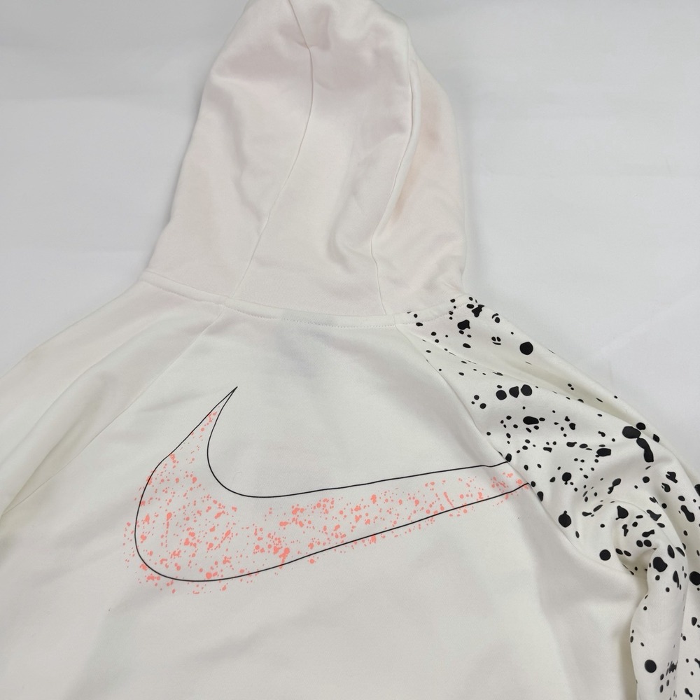 Nike Sportswear Just Do It Hoodie Sweatshirt White Pink Splatter Logo Women's L - Picture 13 of 15